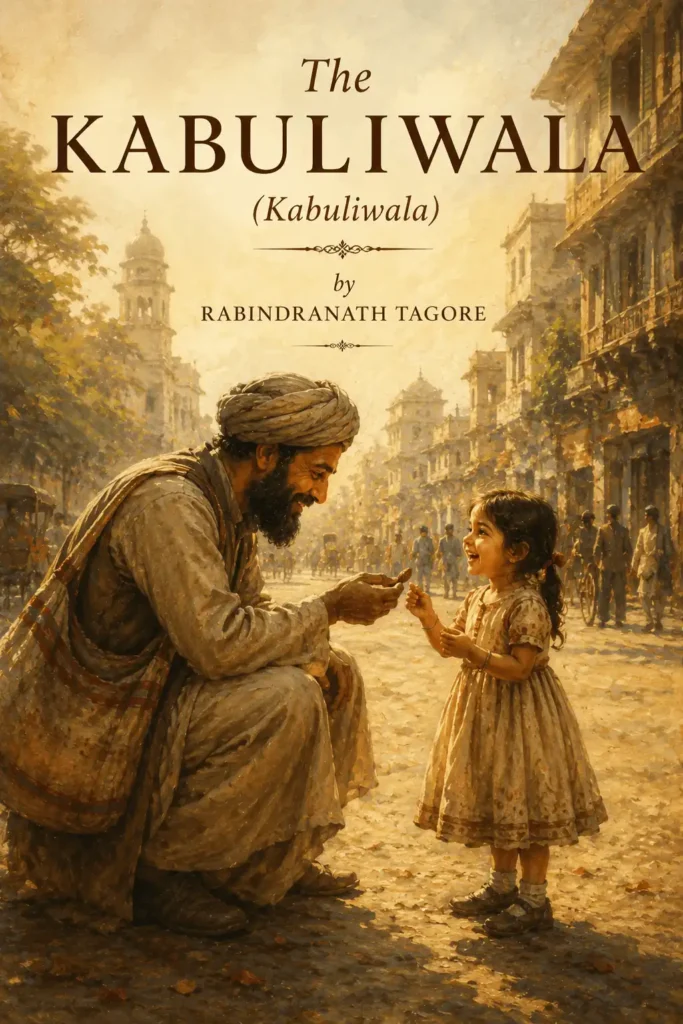 Book cover for The Kabuliwala by Rabindranath Tagore, featuring a classic design for the renowned Bengali story.