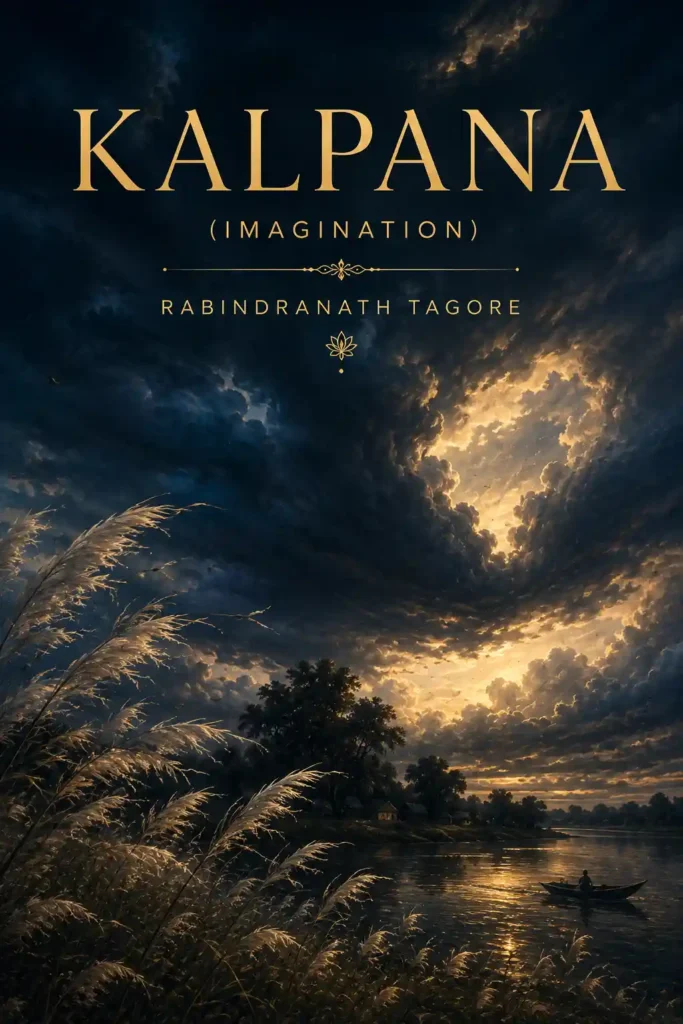 Book cover for Kalpana by Rabindranath Tagore, featuring a classic design for the renowned Bengali poetry collection.