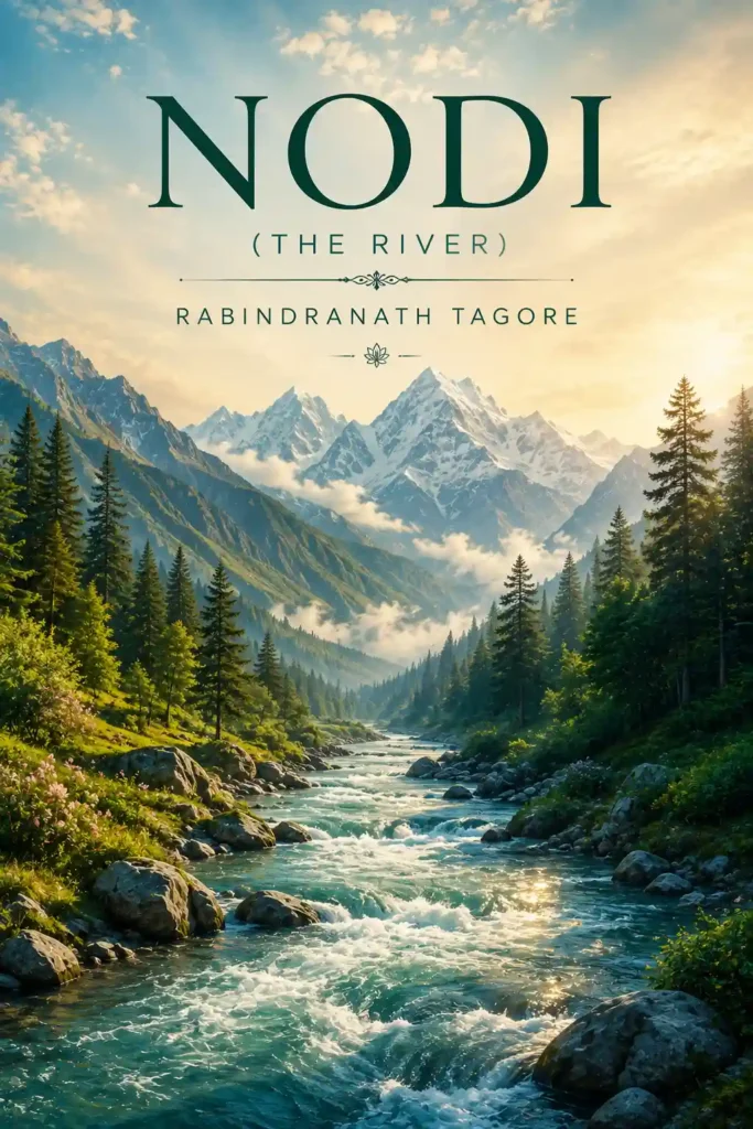 Book cover for The River by Rabindranath Tagore, featuring a classic design for the renowned Bengali work.