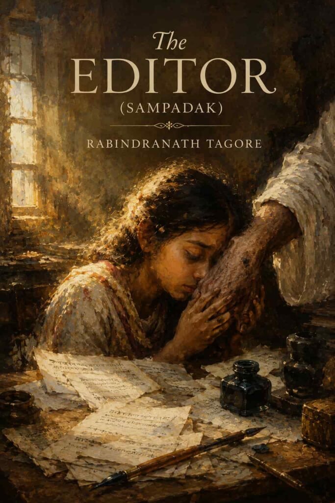 Book cover for The Editor by Rabindranath Tagore, featuring a classic design for the renowned Bengali short story.
