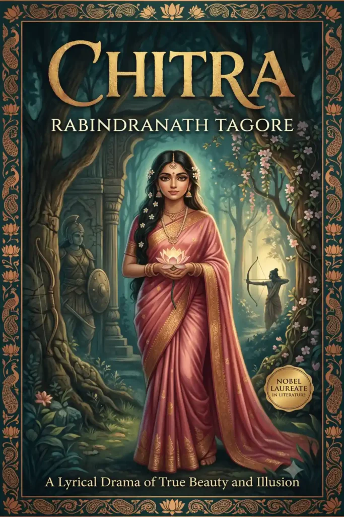 Book cover for Chitra by Rabindranath Tagore, featuring a classic design for the renowned .one-act play.Chitra Free PDF