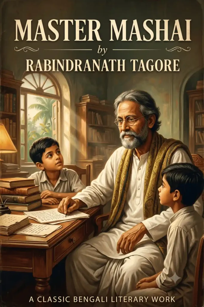 Book cover for Master Mashai free PDF by Rabindranath Tagore, featuring a classic design for the renowned Bengali short story.