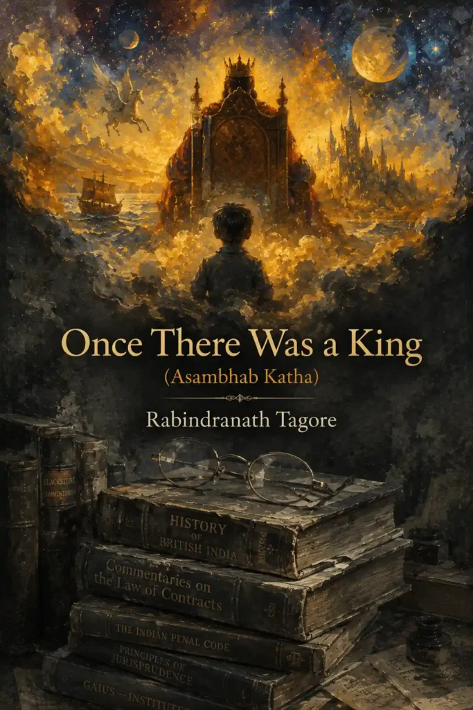 Book cover for Once There Was a King by Rabindranath Tagore, featuring a classic design for the renowned Bengali short story.