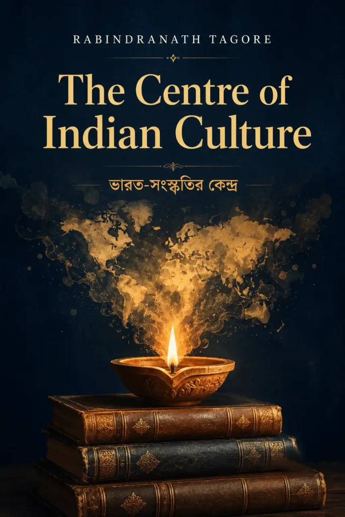 Book cover for The Centre of Indian Culture by Rabindranath Tagore, featuring a classic design for his renowned educational and cultural essay.