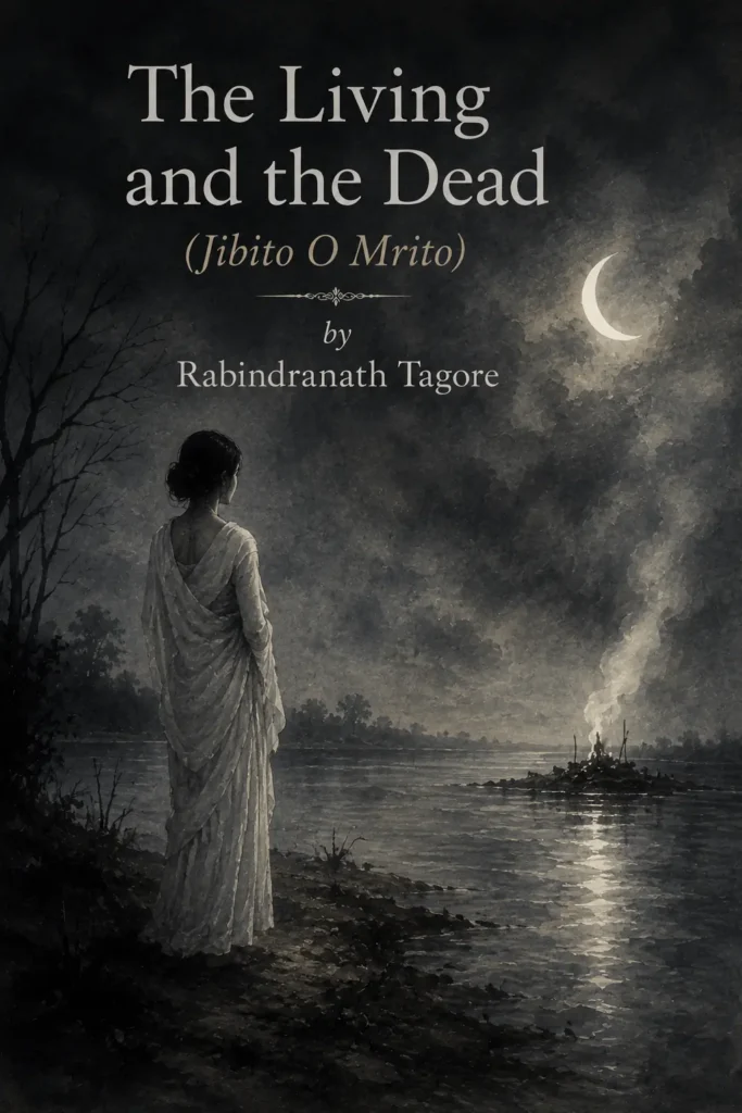 Book cover for The Living and the Dead by Rabindranath Tagore, featuring a classic design for the renowned Bengali short story.