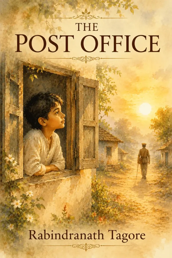 Book cover for The Post Office by Rabindranath Tagore, featuring a classic design for the renowned Bengali play.