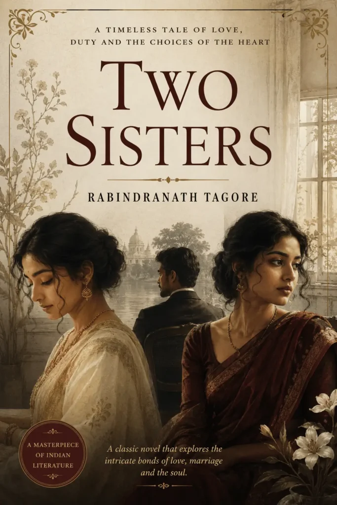 Book cover for Two Sisters by Rabindranath Tagore, featuring a classic design for the renowned Bengali novel.