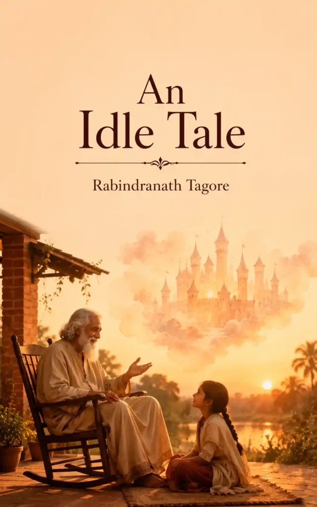 Book cover for An Idle Tale by Rabindranath Tagore, featuring a classic design for the renowned Bengali story.