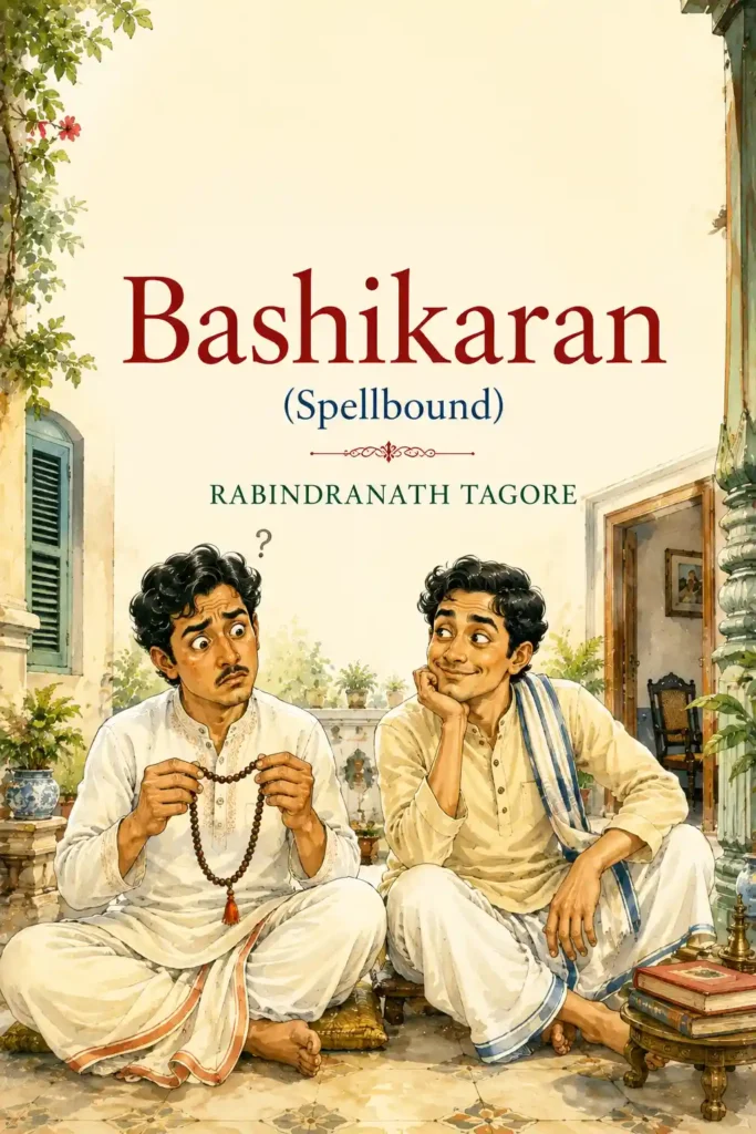 Book cover for Boshikaran by Rabindranath Tagore, featuring a classic design for the renowned Bengali play.