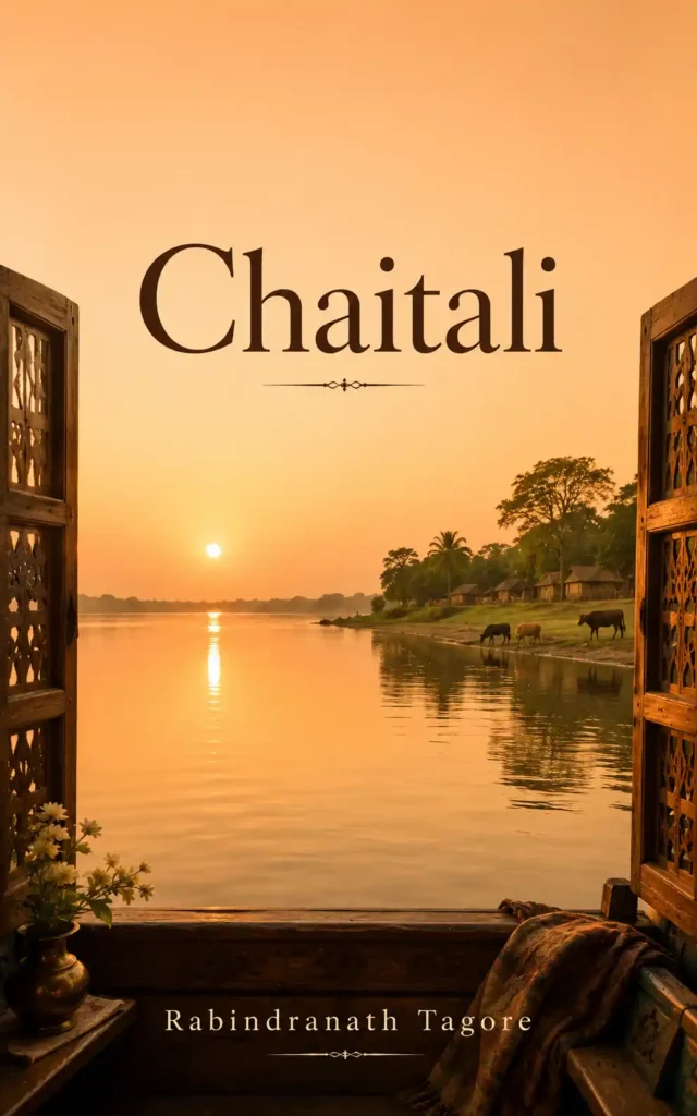 Book cover for Chaitali by Rabindranath Tagore, featuring a classic design for the renowned Bengali poetry collection.