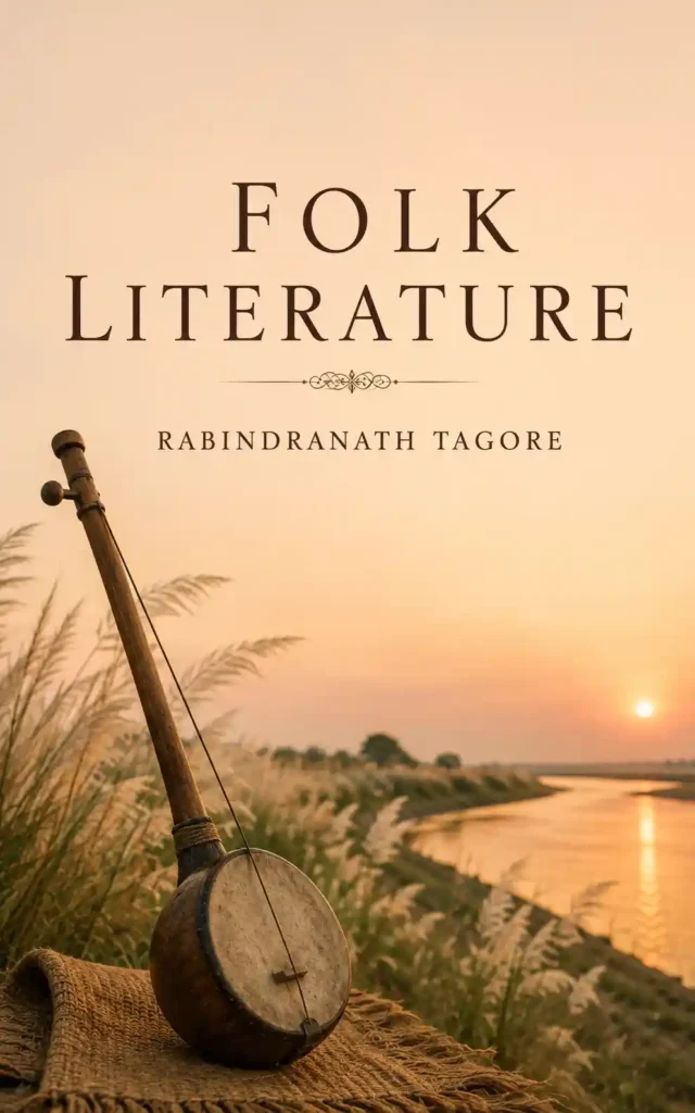 Book cover for Folk Literature by Rabindranath Tagore, featuring a classic design for the renowned Bengali work.