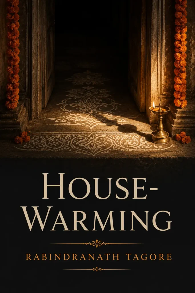 Book cover for The House Warming by Rabindranath Tagore, featuring a classic design for the renowned Bengali story.