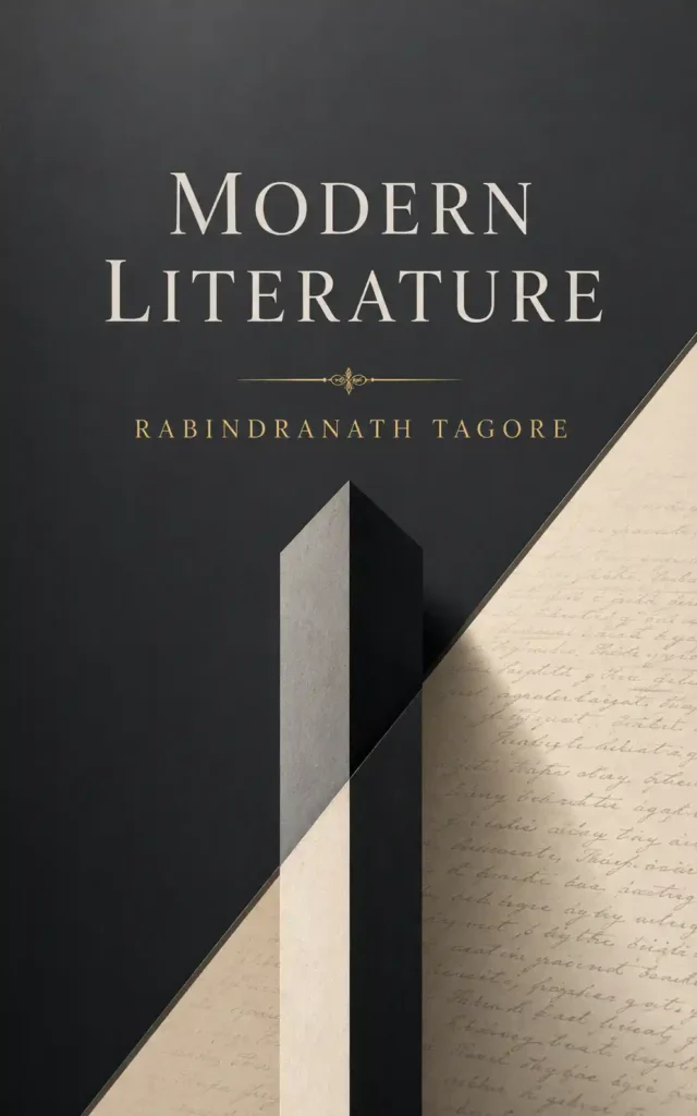 Book cover for Modern Literature by Rabindranath Tagore, featuring a classic design for the renowned Bengali work.