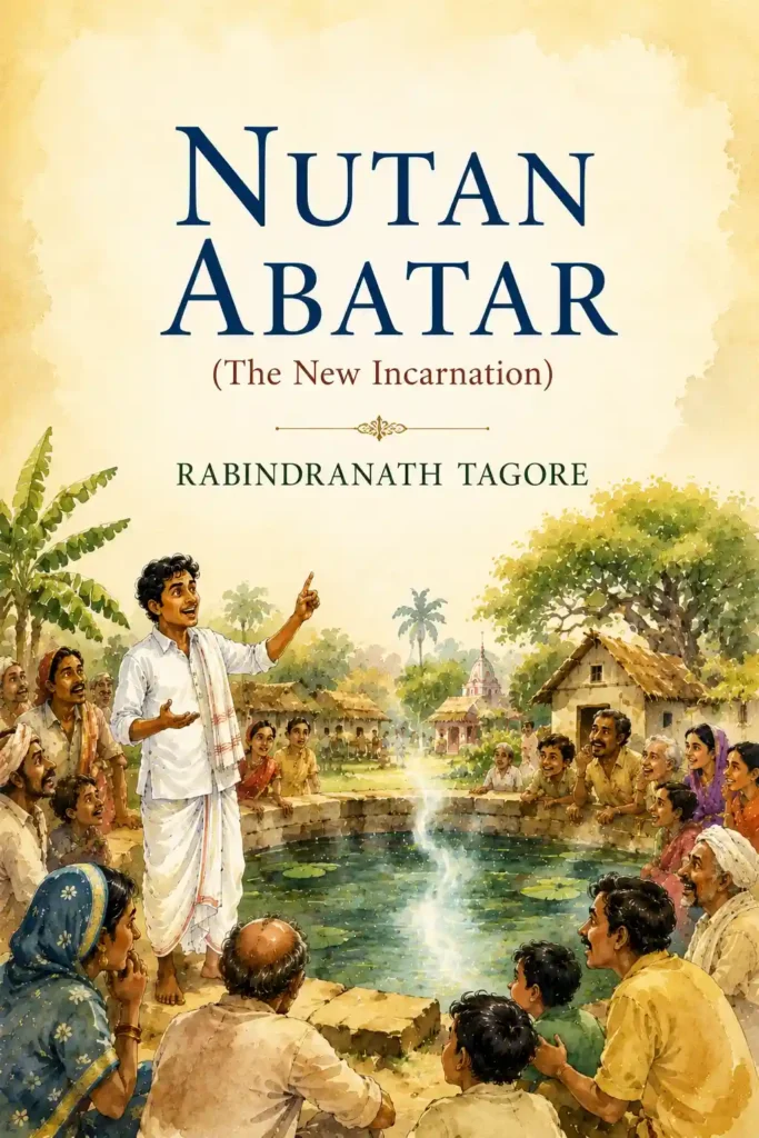 Book cover for Nutan Abatar by Rabindranath Tagore, featuring a classic design for the renowned Bengali work.