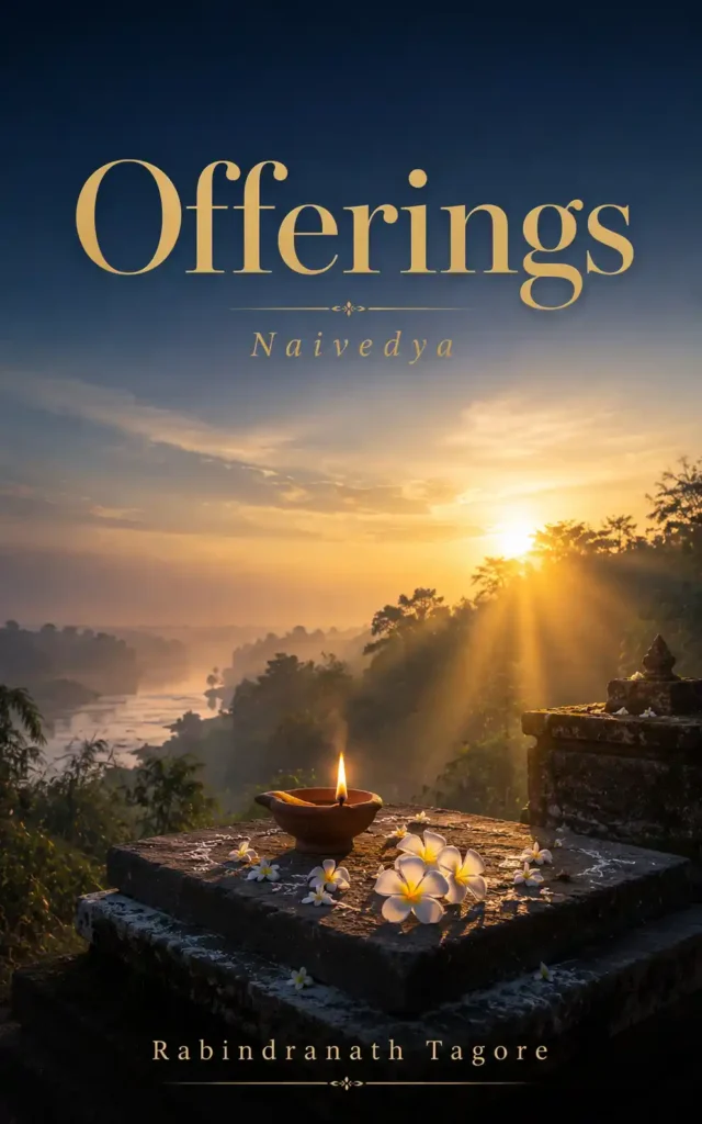 Book cover for Offerings by Rabindranath Tagore, featuring a classic design for the renowned collection.