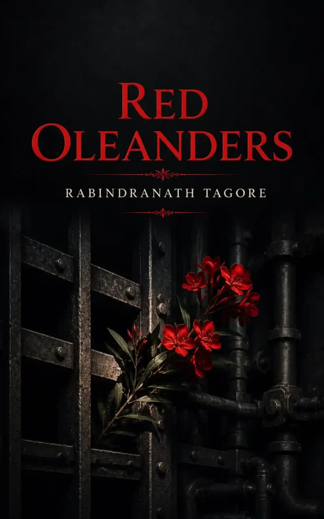 Book cover for Red Oleanders by Rabindranath Tagore, featuring a classic design for the renowned Bengali play.