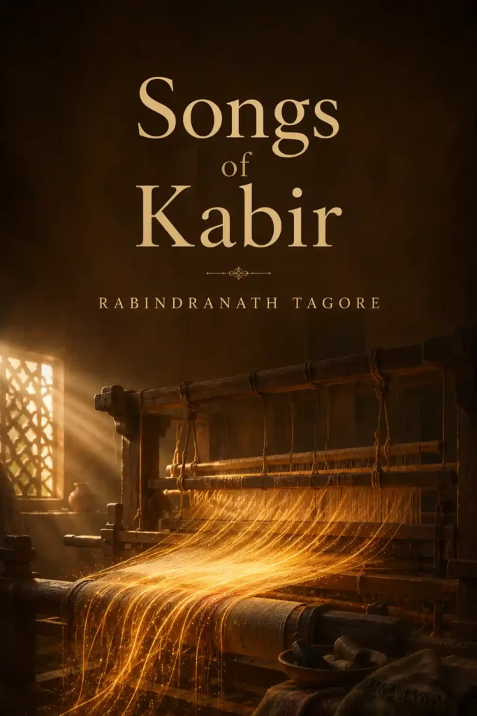 Book cover for Songs of Kabir translated by Rabindranath Tagore, featuring a classic design for the renowned poetry collection.