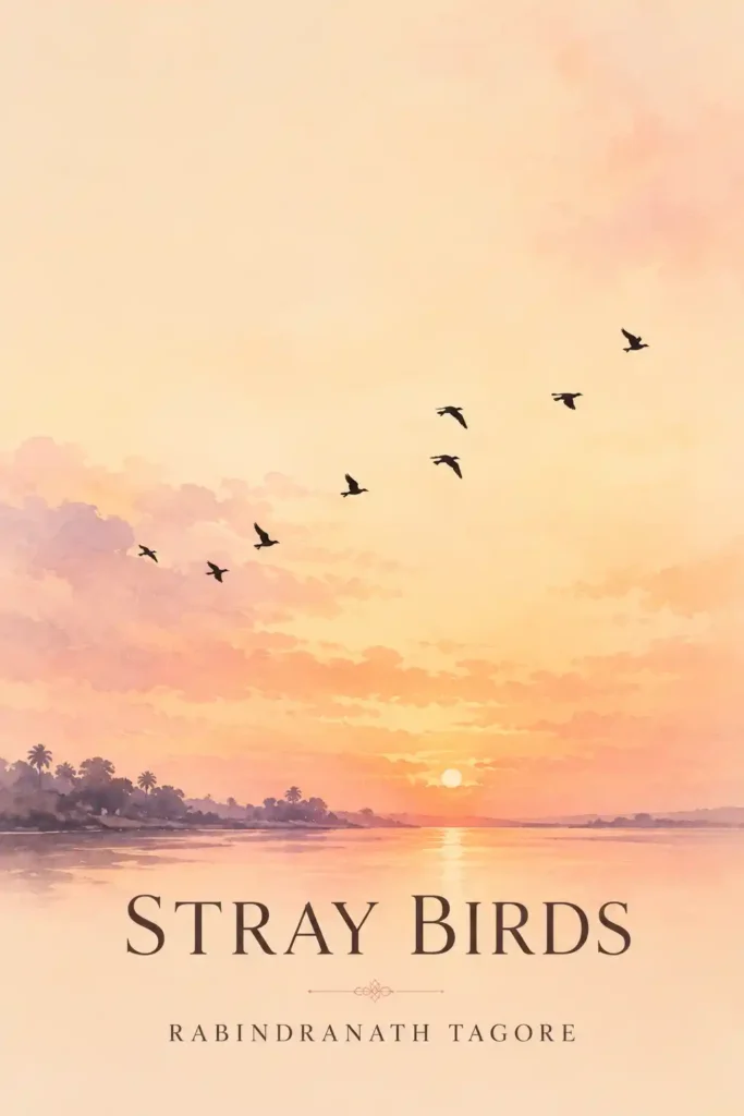 Book cover for Stray Birds by Rabindranath Tagore, featuring a classic design for the renowned poetry collection.