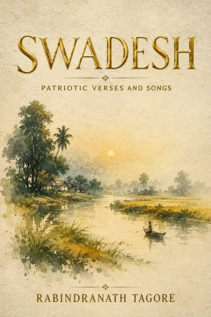 Book cover for Swadesh by Rabindranath Tagore, featuring a classic design for the renowned Bengali collection.