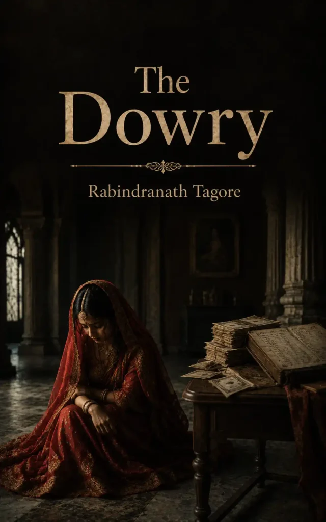 Book cover for The Dowry by Rabindranath Tagore, featuring a classic design for the renowned Bengali story.