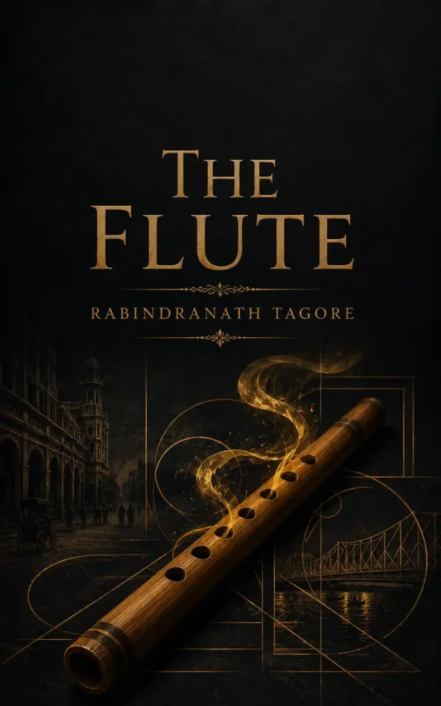 Book cover for The Flute by Rabindranath Tagore, featuring a classic design for the renowned Bengali work.