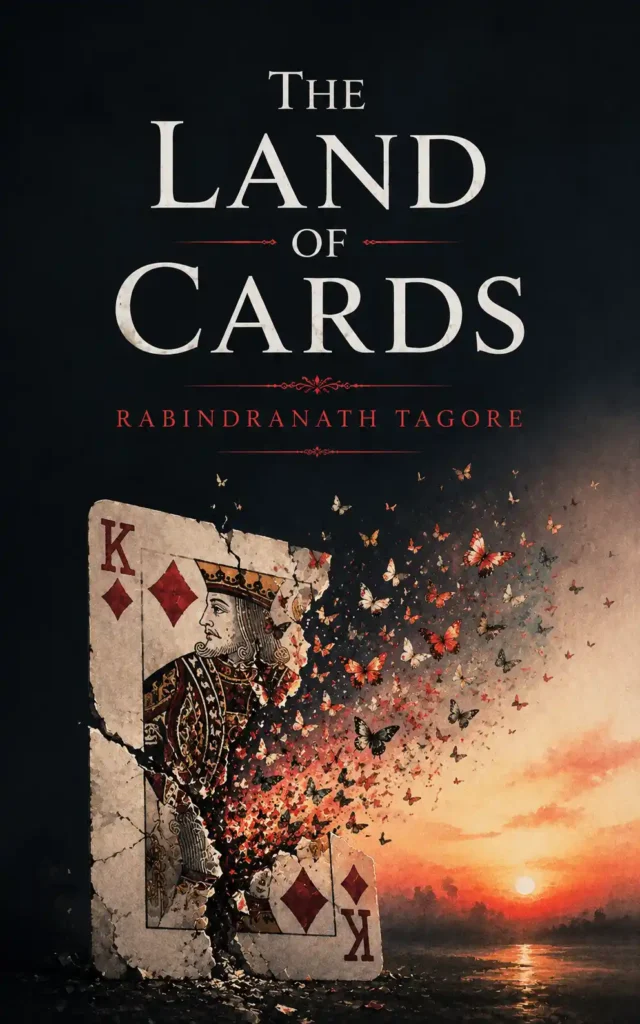 Book cover for The Land of Cards by Rabindranath Tagore, featuring a classic design for the renowned Bengali play.