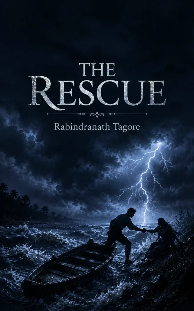 Book cover for The Rescue by Rabindranath Tagore, featuring a classic design for the renowned Bengali story.