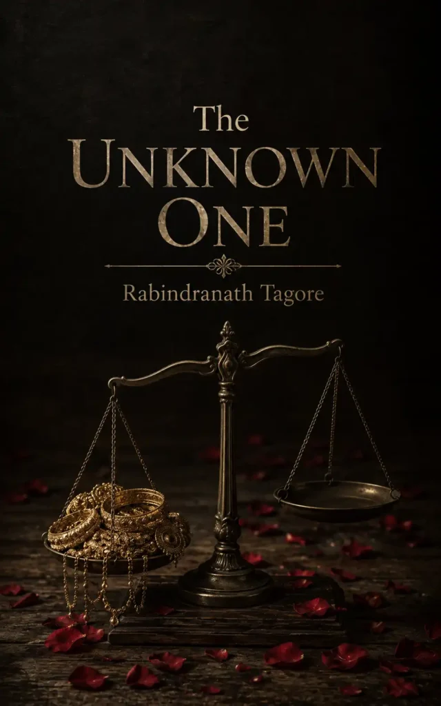 Book cover for The Unknown One by Rabindranath Tagore, featuring a classic design for the renowned Bengali story.