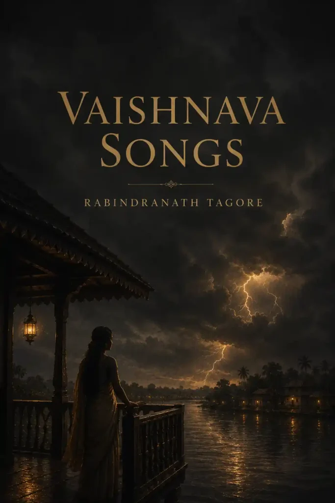 Book cover for Vaishnava Songs by Rabindranath Tagore, featuring a classic design for the renowned collection of Bengali devotional poetry.