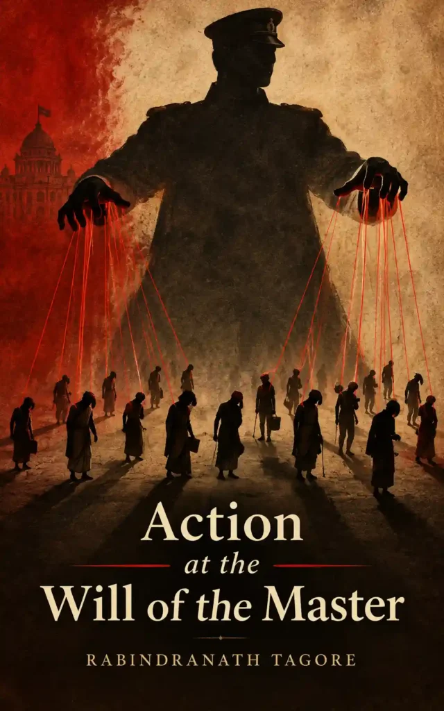 Book cover for Action at the Will of the Master by Rabindranath Tagore, featuring a classic design for the renowned Bengali work.