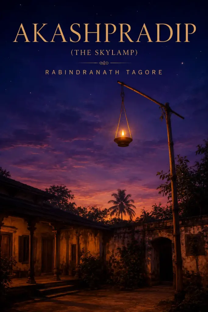Book cover for Akashpradip by Rabindranath Tagore, featuring a classic design for the renowned Bengali poetry collection.
